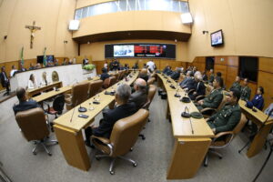Plenário com amigos do homenageado e representantes do Exército